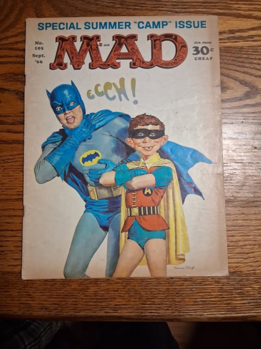 Vintage Mad Magazine Sept. 1966 #105 Batman & Robin Cover Rare